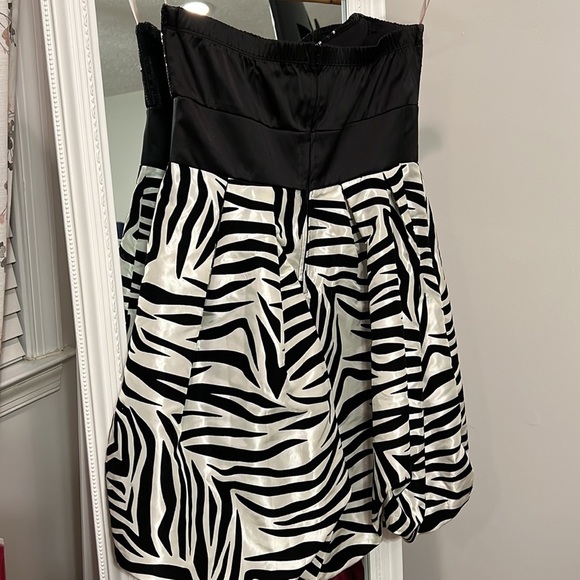 037 Trixxi Zebra Black Sequin Cocktail Dress - Picture 7 of 8